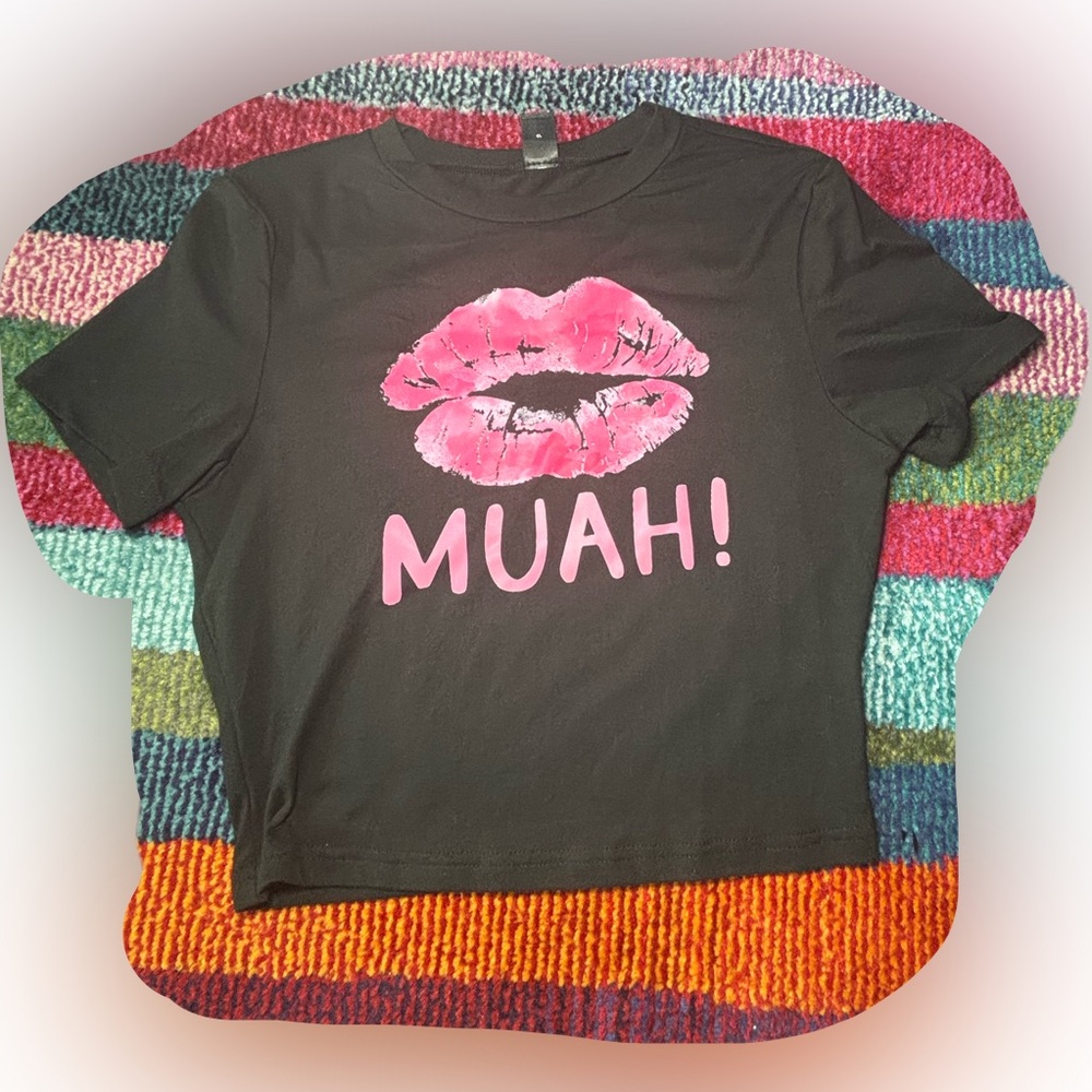 SHEIN Black crop baby tee